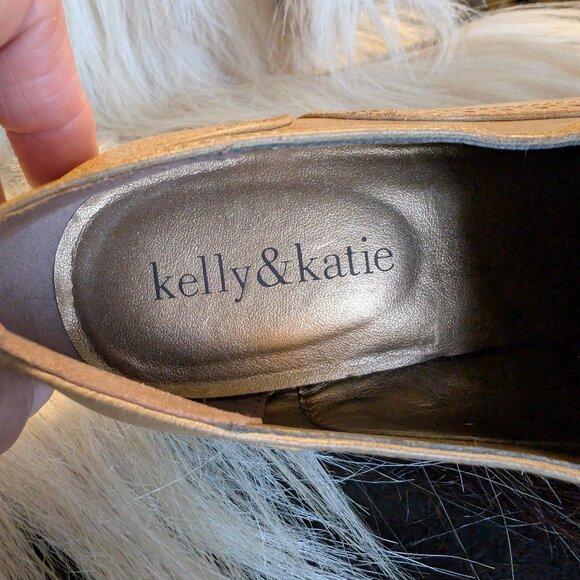 Kelly & Katie Women’s Oxford Heels Size 8 - Tan | Brogue Lace-up | Vintage Retro - Picture 4 of 7